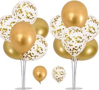 مجموعة من 2 حامل البالونات مع 14 عصا من سكاي تاتش ، يمكن لكل حامل بالون تزيين 7 بالونات، متينة وقابلة لإعادة الاستخدام لمستلزمات تزيين حفلات الزفاف