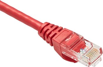 Snagless RJ45 Cat-6 Ethernet Patch Internet Cable - 3-Foot, Red, 5-Pack