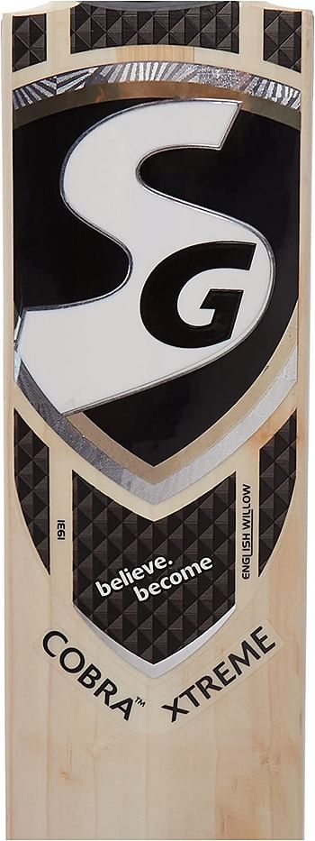 Sg Cobra Xtreme Grade 5 English Willow Cricket Bat (Size: Short Handle, Leather Ball, Assorted Colour)