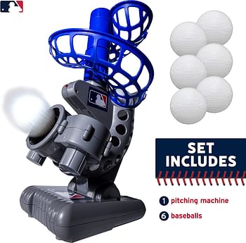 Franklin Sports MLB Kids Electronic Baseball Pitching Machine - Automatic Youth Pitching Machine with (6) Plastic Baseballs Included - Perfect Youth Baseball Toy for Kids Ages 3+