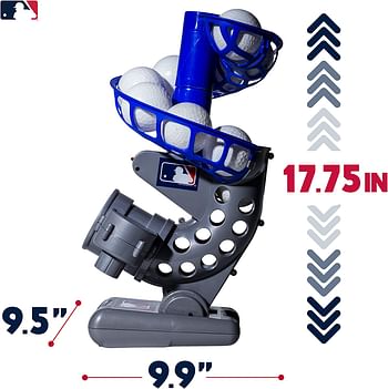 Franklin Sports MLB Kids Electronic Baseball Pitching Machine - Automatic Youth Pitching Machine with (6) Plastic Baseballs Included - Perfect Youth Baseball Toy for Kids Ages 3+