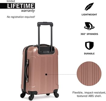 Kenneth Cole Reaction Out Of Bounds Wheel Upright Carry-on Luggage Rose Gold/24-Inch Checked