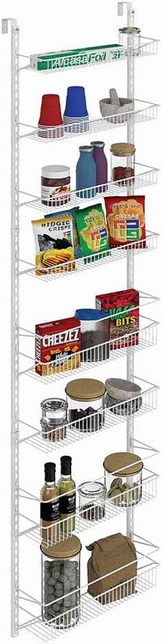 ClosetMaid 1233 Adjustable 8-Tier Wall and Door Rack, 77-Inch Height X 18-Inch Wide,white