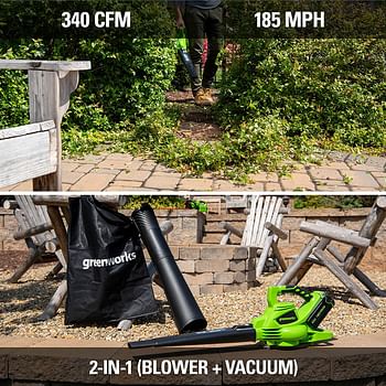 Greenworks Variable Speed Cordless Leaf /Blower-Vac/Blower Vacuum (Tool Only)