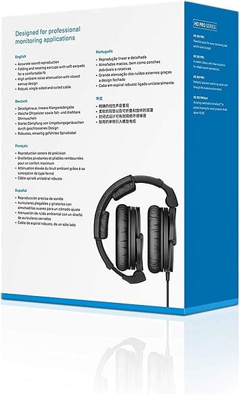 Sennheiser PRO HD 280 Circumaural Closed-Back Monitor Headphone, Black