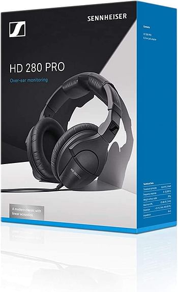 Sennheiser PRO HD 280 Circumaural Closed-Back Monitor Headphone, Black