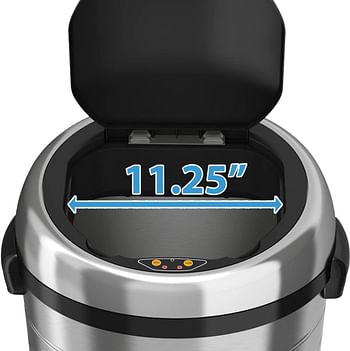 iTouchless Glide 18 Gallon Sensor Trash Can with Wheels and Odor Control System, Stainless Steel 68 Liter Automatic Kitchen Bin and Office Garbage Can (Powered by Battery or Optional AC Adapter)