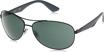 Ray-Ban men's 0RB3526 Sunglasses (pack of 1) Matte Black-Green/63 mm