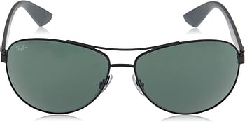 Ray-Ban men's 0RB3526 Sunglasses (pack of 1) Matte Black-Green/63 mm