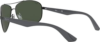 Ray-Ban men's 0RB3526 Sunglasses (pack of 1) Matte Black-Green/63 mm