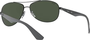 Ray-Ban men's 0RB3526 Sunglasses (pack of 1) Matte Black-Green/63 mm