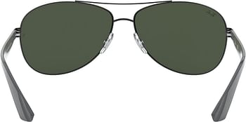 Ray-Ban men's 0RB3526 Sunglasses (pack of 1) Matte Black-Green/63 mm