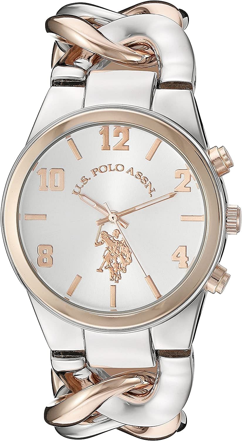 U.S. POLO ASSN. Womens Quartz Watch, Analog Display And Stainless Steel Strap USC40176 37 mm - Silver