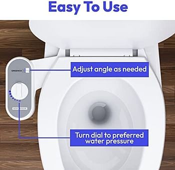 Greenco Bidet Attachment For Toilet Water Sprayer For Toilet Seat, Easy-To-Install, Non-Electric Bidet With Adjustable Fresh Water Jet Spray, All Accessories And Detailed Instructions Included