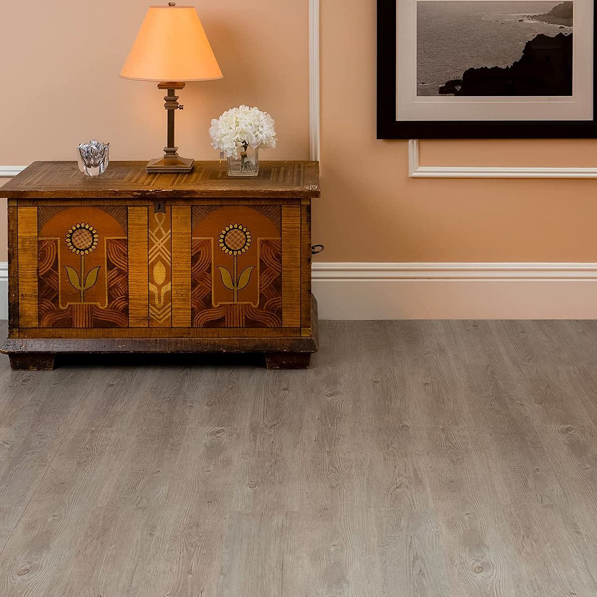 Achim Home Furnishings Achig VFP1.2GO10 Nexus 1.2Mm Vinyl Floor Planks - 6 Inches x 36 Inches - Light Grey Oak