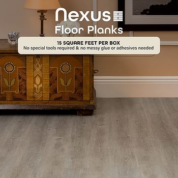 Achim Home Furnishings Achig VFP1.2GO10 Nexus 1.2Mm Vinyl Floor Planks - 6 Inches x 36 Inches - Light Grey Oak