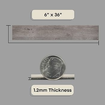 Achim Home Furnishings Achig VFP1.2GO10 Nexus 1.2Mm Vinyl Floor Planks - 6 Inches x 36 Inches - Light Grey Oak