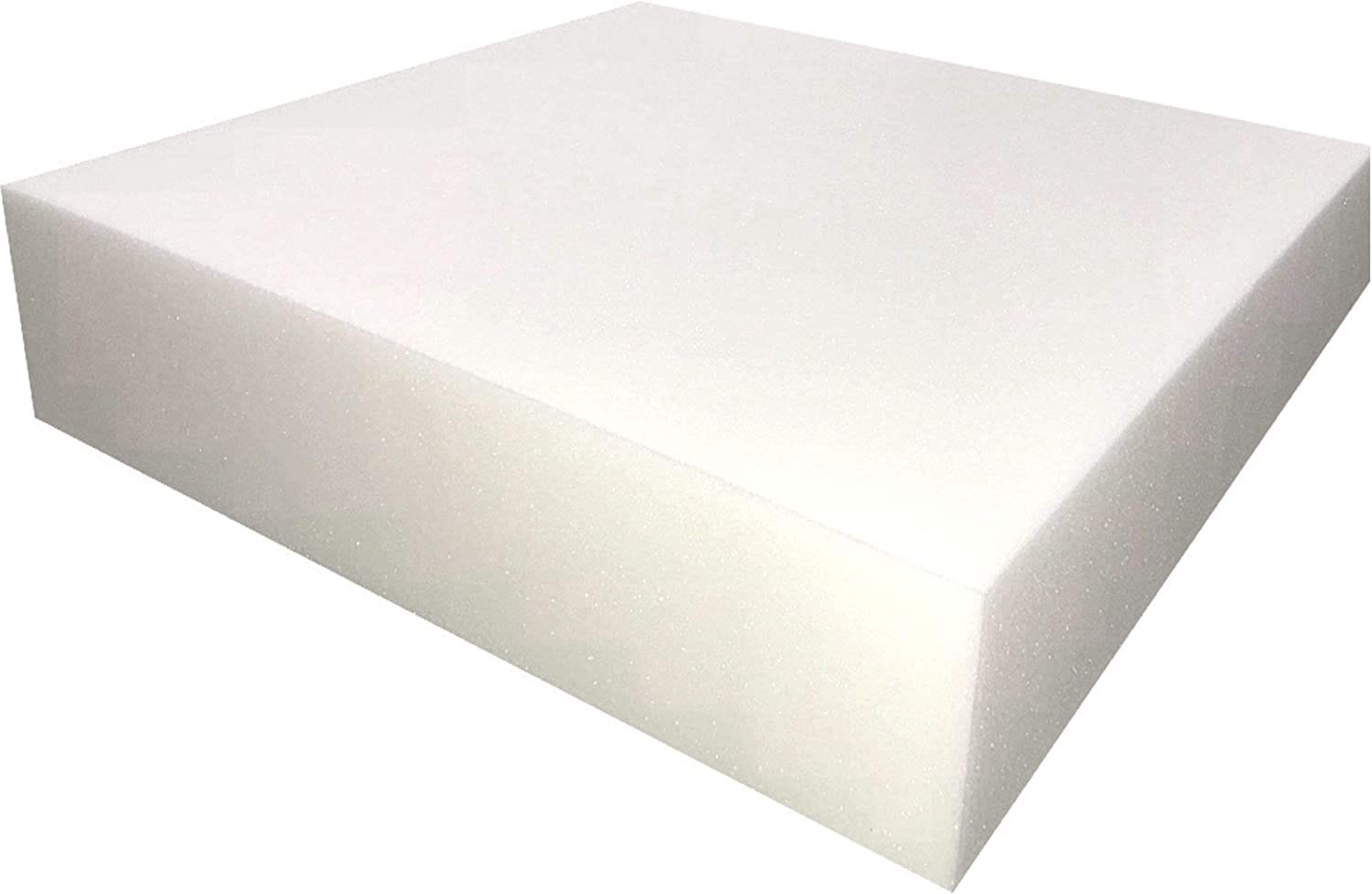 Maxcheck High-Density Upholstery Foam Sheet – 150"L X 24"W X 2"T, White, Customizable Padding