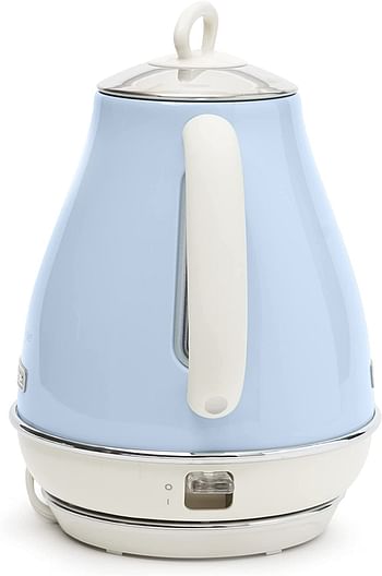 Ariete 2869/05 Retro Style Cordless Jug Kettle, Cool To Touch Exterior And Removable Filter, 1.7 Litre Capacity, Vintage Design, Blue