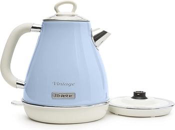 Ariete 2869/05 Retro Style Cordless Jug Kettle, Cool To Touch Exterior And Removable Filter, 1.7 Litre Capacity, Vintage Design, Blue