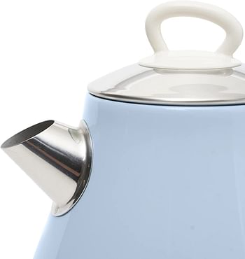 Ariete 2869/05 Retro Style Cordless Jug Kettle, Cool To Touch Exterior And Removable Filter, 1.7 Litre Capacity, Vintage Design, Blue