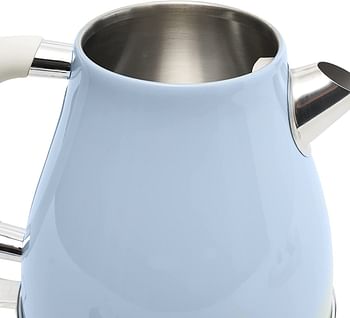 Ariete 2869/05 Retro Style Cordless Jug Kettle, Cool To Touch Exterior And Removable Filter, 1.7 Litre Capacity, Vintage Design, Blue