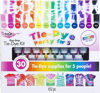 Tulip One-Step Tie-Dye Kit 15-Color Party Kit, Standard, Rainbow