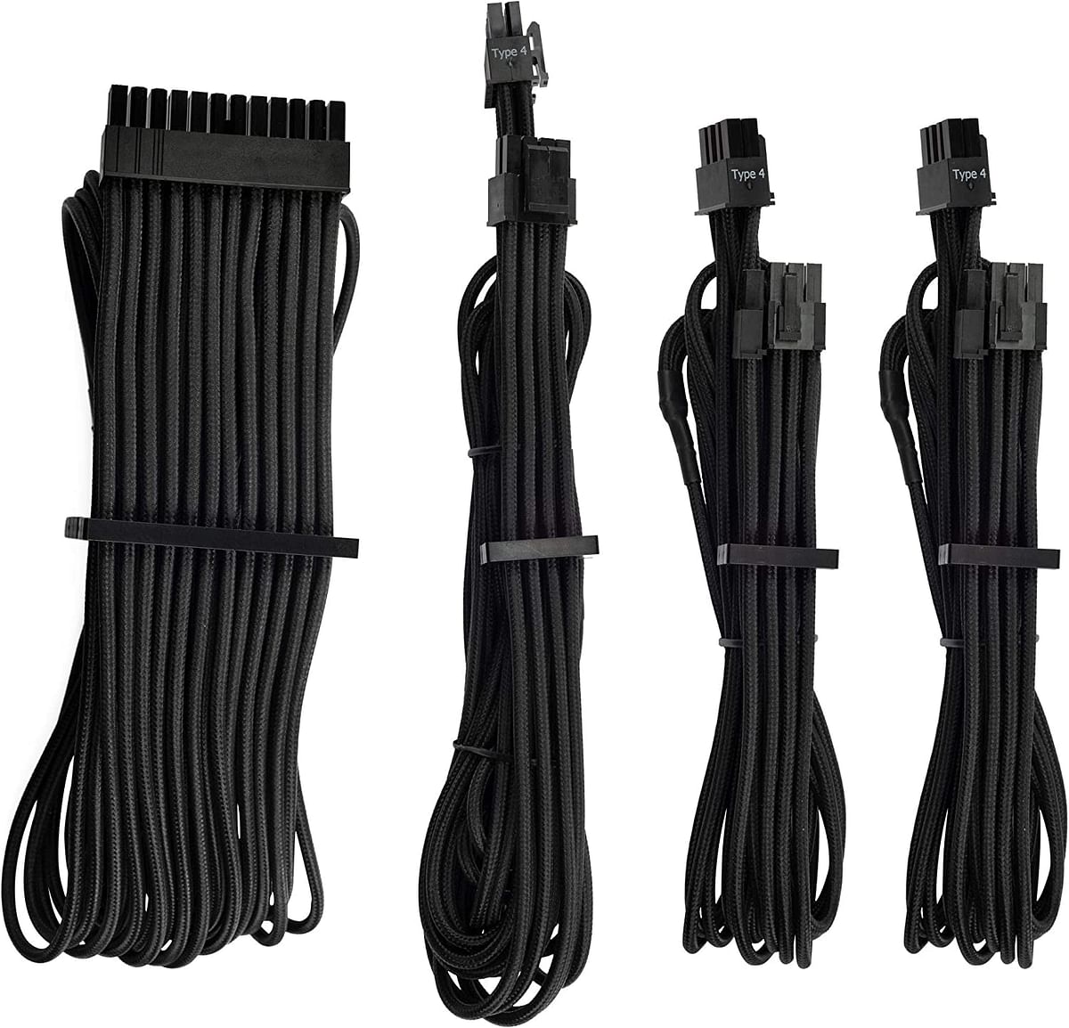 CORSAIR Premium Individually Sleeved PSU Cables Starter Kit for Corsair PSUs - Black