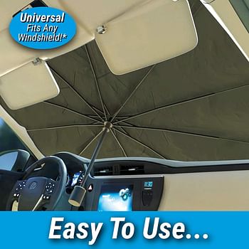 Ontel Brella Shield Windshield Sun Shade by Arctic Air, Compact Design Pops Open Like an Umbrella and Fits Cars, Trucks & SUVs - One-Size (31x57) - As Seen on TV Multi color