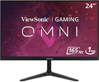 ViewSonic VX2418-P-MHD 24 Inch Frameless Full HD 1080p 165Hz 1ms Gaming Monitor with Adaptive-Sync Eye Care HDMI and Display Port Black