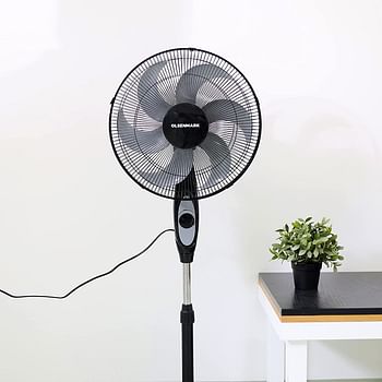 Olsenmark Classic Stand Fan 16-Inch Height - Black