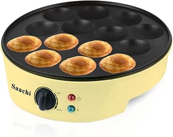 Saachi 14 Pits Mini Pancake Maker NL-PM-1567-YW (Yellow)
