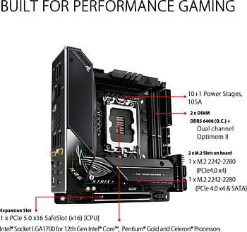 Asus ROG STRIX Z690-I GAMING WIFI Intel Z690 LGA 1700 ITX motherboard with PCIe 5.0, 10+1 power stages, Two-Way AI Noise Cancelation, AI Overclocking, AI Cooling