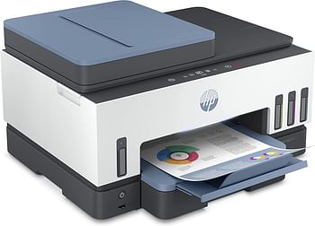 طابعة HP Smart Tank 795 متعددة الإمكانات، طباعة لاسلكية، مسح ضوئي، نسخ، فاكس، طباعة دوبلكس تلقائية، وحدة تغذية مستندات تلقائية، طباعة ما يصل إلى 18000 صفحة باللون الأسود أو 8000 صفحة ملونة [28B96A] - أبيض/أزرق