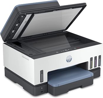 طابعة HP Smart Tank 795 متعددة الإمكانات، طباعة لاسلكية، مسح ضوئي، نسخ، فاكس، طباعة دوبلكس تلقائية، وحدة تغذية مستندات تلقائية، طباعة ما يصل إلى 18000 صفحة باللون الأسود أو 8000 صفحة ملونة [28B96A] - أبيض/أزرق