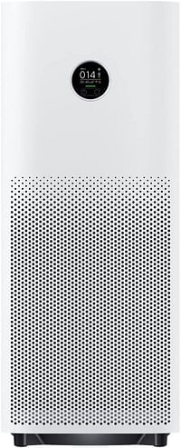 منقي هواء ذكي شاومي 4 برو تطبيق / تحكم صوت، مناسب لمنظف هواء الغرفة الكبيرة إصدار عالمي ذكي، 500 M3/H Cadr، شاشة لمس Oled - تطبيق مي هوم يعمل مع أليكسا - أبيض