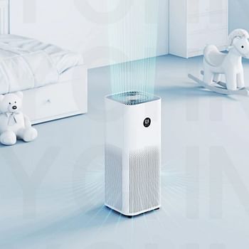 Xiaomi Smart Air Purifier 4 Pro App/Voice Control ,Suitable For Large Room Smart Air Cleaner , 500 M3/H Pm Cadr, Oled Touch Screen Display - Mi Home App Works With Alexa - White