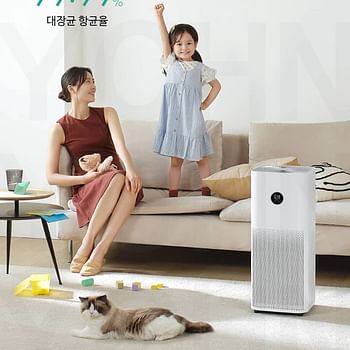 Xiaomi Smart Air Purifier 4 Pro App/Voice Control ,Suitable For Large Room Smart Air Cleaner , 500 M3/H Pm Cadr, Oled Touch Screen Display - Mi Home App Works With Alexa - White