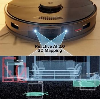 roborock S7 MaxV Robot Vacuum and Sonic Mop 5100Pa Suction 3D Structure Light Obstacle Auto Lift Mop Ultrasonic Carpet Detection Compatible with Alexa Pet Hair Black