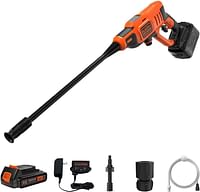 BLACK+DECKER 5-in-1 Cordless Electric Pressure Washer POWERCONNECT Series 18 V 24 Bar 2 Ah Li-Ion Battery 1 A Charger Orange/Black BCPC18D1-GB