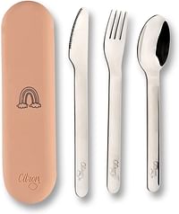 Citron- Stainless Steel Cutlery Set | 3 pc Silverware Fork, Spoon and Knife BPA Free Set for Kids- Unicorn Blush Pink