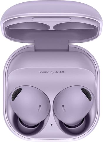 سماعات أذن بلوتوث Samsung Galaxy Buds2 Pro، لا سلكي حقيقي، إلغاء الضوضاء، جراب شحن، صوت عالي الجودة، مقاوم للماء، أرجواني بورا