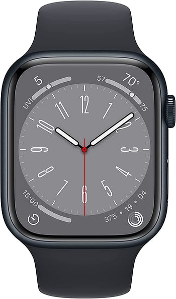 Apple Watch Series 8 (45mm, GPS) Midnight Aluminum Case with Midnight Sport Band