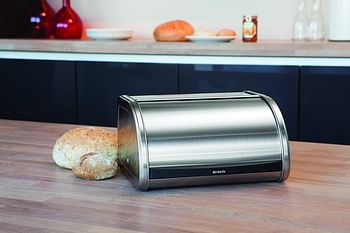 Brabantia Roll Top Bread Box, Medium - Matte Steel 348907 Silver