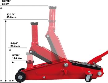 BIG RED T83006 Torin Hydraulic Trolley Service/Floor Jack with Extra Saddle (Fits: SUVs and Extended Height Trucks): 3 Ton (6,000 lb) Capacity Red