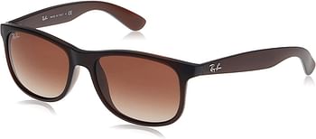 Ray-Ban RB4202 Andy Rectangular Sunglasses Matte Brown-Brown Gradient/55 Millimeters