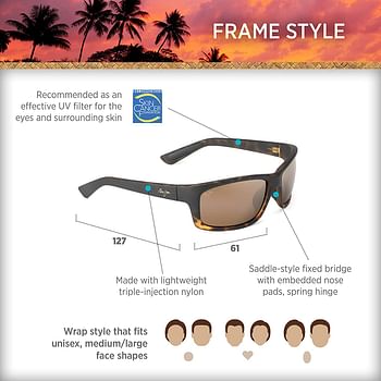 Maui Jim women's Kanaio Coast Sunglasses Matte Tortoise Ombre-Hcl Bronze Polarized/M