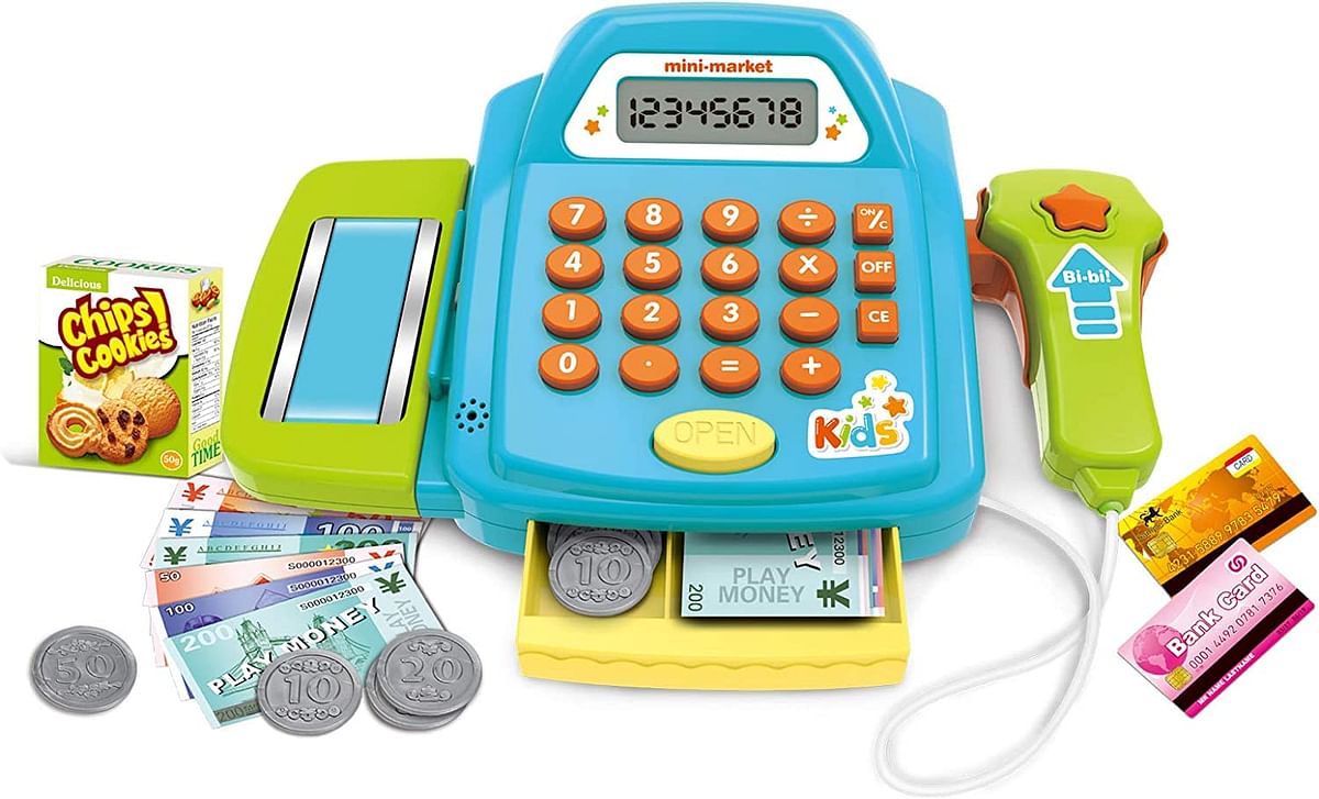 Pj Power Joy Yum Yum Cash Register Mini Market, Pretend Toy /MultiColor/One Size