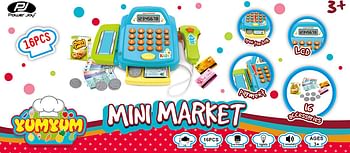 Pj Power Joy Yum Yum Cash Register Mini Market, Pretend Toy /MultiColor/One Size