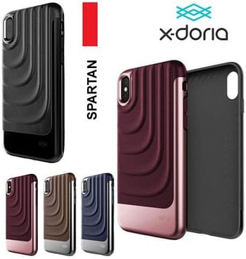 X- Doria Spartan Back Hard Cover For Apple Iphone X, Blue